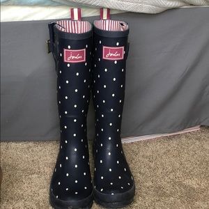 Joules polka dot rainboots